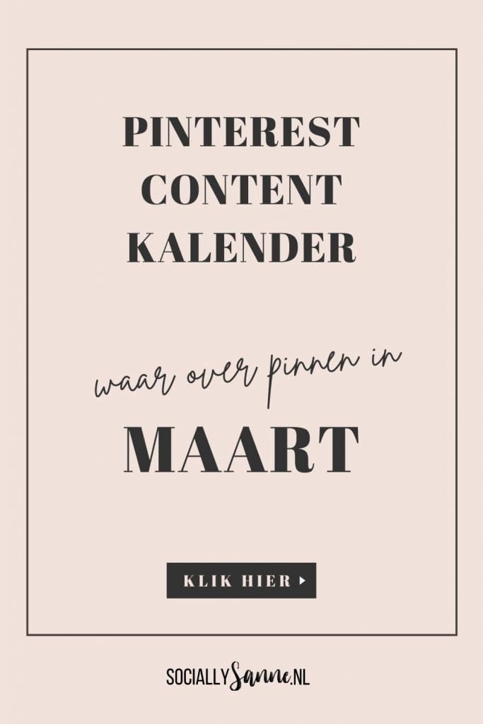 3 Wat te pinnen in Maart blog Socially Sanne