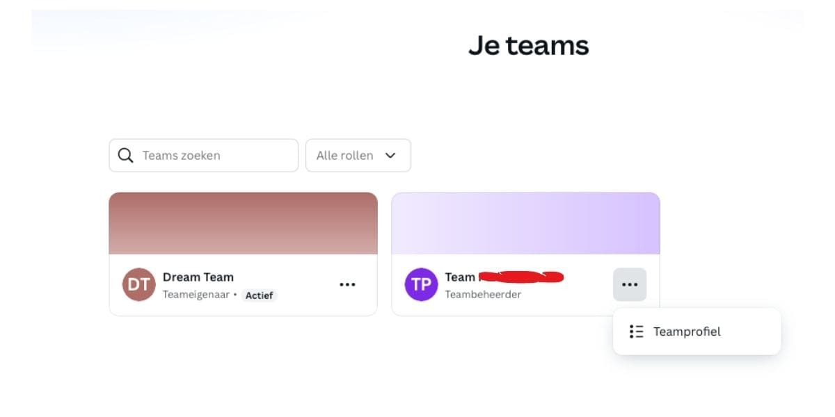 jezelf verwijderen uit Canva team - stappenplan