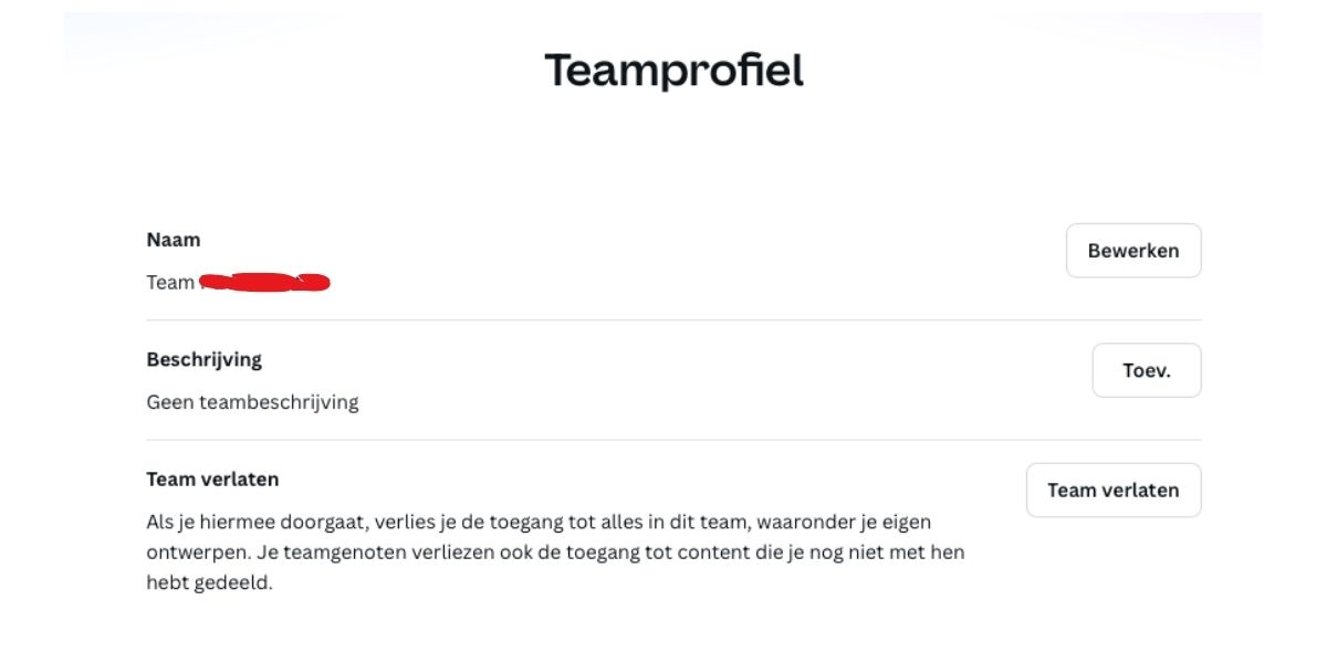 jezelf verwijderen uit Canva team - stappenplan